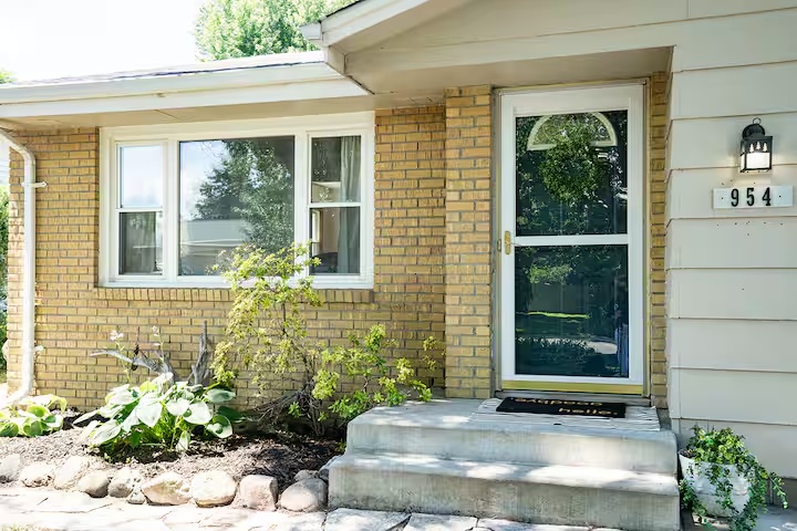 Front entry of a Minnesota home listing